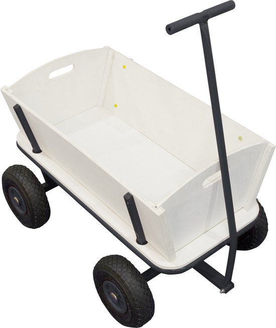 Sunny Billy Beach Wagon Wagen Anthrazit - Blankes Holz - Wagen mit Luftreifen - 94x61x97cm