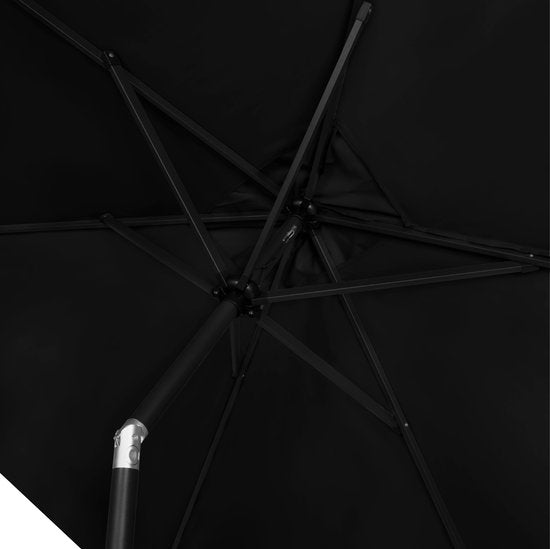 VONROC Premium Sonnenschirm Rapallo 200x300cm - Langlebiger Sonnenschirm - Neigbar - UV-beständiges Tuch - Anthrazit/Schwarz - Inkl.