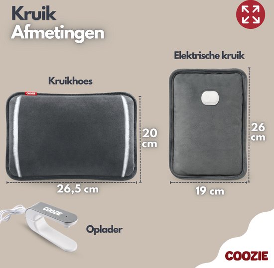 Coozie - Elektrische Wärmflasche mit ThermoSoft Hülle - Wärmflasche - Wärmekissen