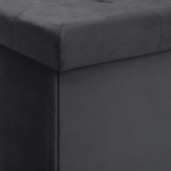 Fußhocker Aufbewahrung Bank Sitz Samt,Fußhocker Aufbewahrung Hocker faltbar 76x37.5x38cm,Grau SH70gr