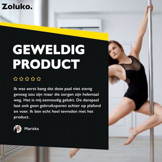 Zoluko Pole Dance - 2,24m x 2,74m - Rotierend und statisch - bis 200kg - Silber