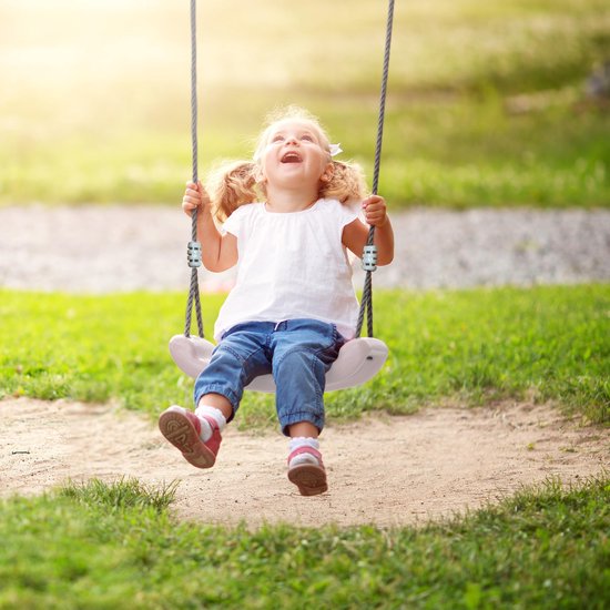 AXI Einzelschaukel aus Metall in Anthrazit/Creme - Freistehende Schaukel mit Kunststoff-Schaukelsitz - Schaukelset für Kinder