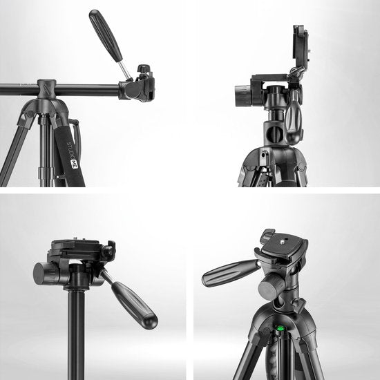 Studio ME Telefonstativ - 179 cm - Kamerastativ - Schwarz - Einbeinstativ - Stativ Smartphone - Telefonhalterung - Stativ Iphone - Stativ Telefon / Kamera / DSLR