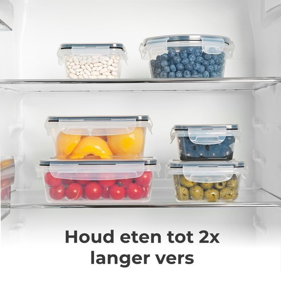 Stosh Freshness Trays - Meal Prep Trays - Gefrierschalen - Lebensmittelbehälter - 6 Stück - Kunststoff - BPA frei