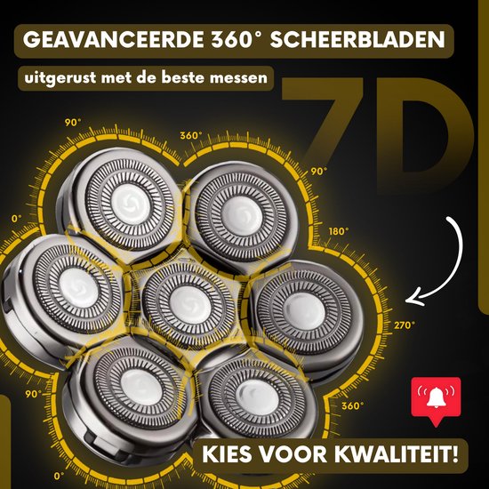 6-in-1 Herrenrasierer + Extra-Scherkopf - Trimmer - Sansbeauté® SkullSharp PRO Magnetic - Schädelrasierer - Nass & Trocken - Gesichts- und Kopfrasierer - Kopfrasur - USB-Aufladung - Aufsätze