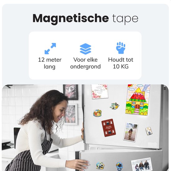 Selbstklebender Magnetstreifen - 12m - 1cm breit - Magnetstreifen - Werkzeuge - Messer - Magnete - Magnetband - Magnetisch - Whiteboard - Klebeband schwarz