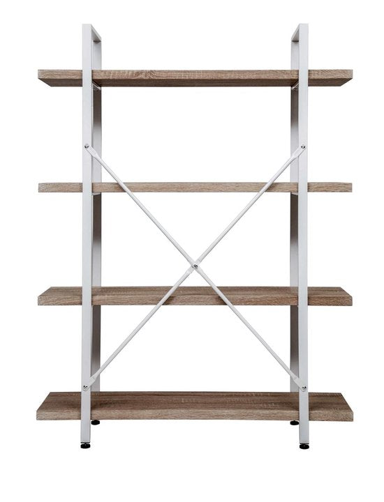 Wandschrank Sturdy - offenes Bücherregal - Industriedesign - 140 cm hoch weiß