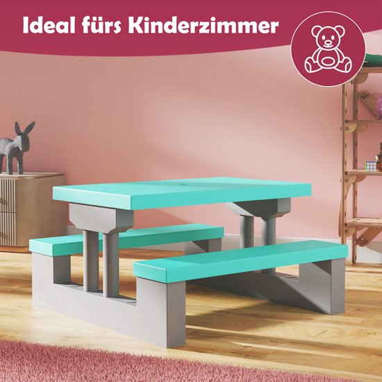 Spielwerk Kinder-Garten-Set - Inkl. Sonnenschirm UV-Schutz - Mintgrau
