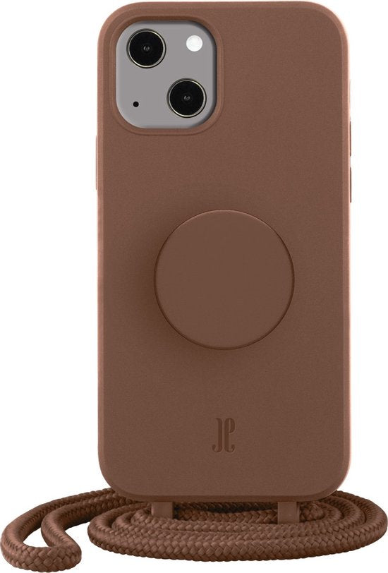 Just Elegance PopGrip Backcover Case - Geeignet für Apple iPhone 14 - Handytasche - Brown Sugar