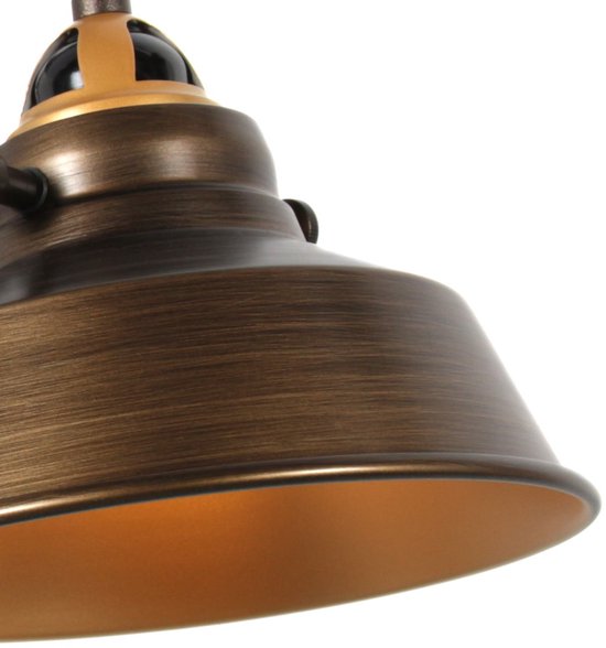 Bronze-Wandleuchte Nove 1320BR mit E27-Fassung, 190 cm langem Kabel und Schalter, im Industriedesign, von der Marke Mexlite, aus Metall und Kunststoff