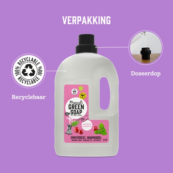 Marcel's Green Soap Universalwaschmittel Patchouli & Cranberry - 3 Liter - 69 Waschgänge