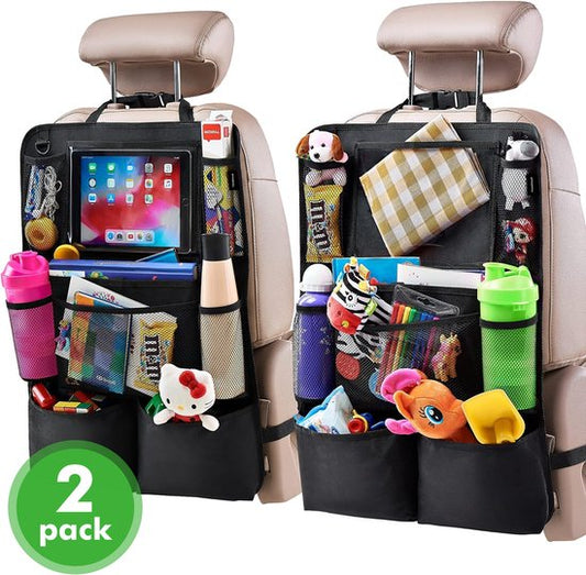 Travelhawk Auto-Organizer - Autositz-Organizer für Kinder - Mit iPad-Halterung - Schwarz