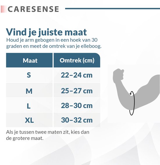 Caresense Ellenbogenbandage - Tennisarm-Bandage - Ellenbogenbandage - Größe L