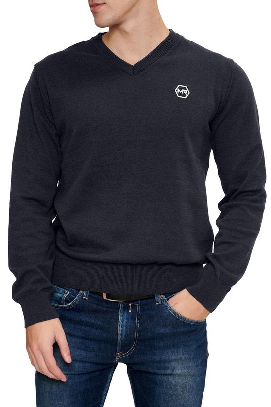 Mario Russo Pullover - Marineblau - Größe M - Italienische Qualität
