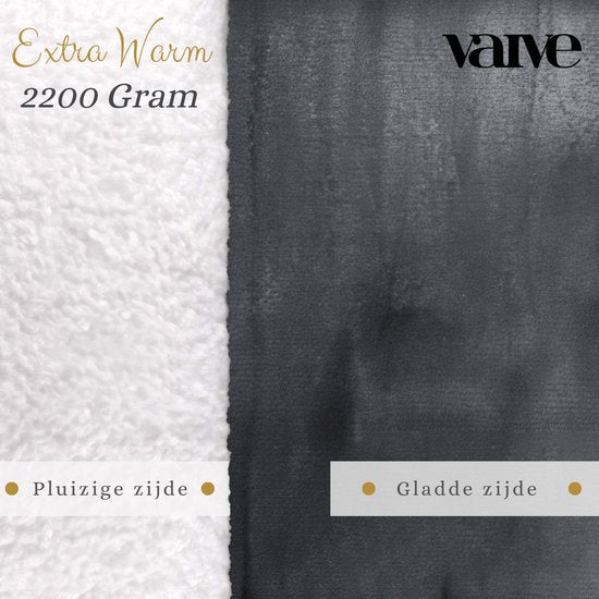 VAIVE Luxus-Sherpa-Fleecedecke 220x240 cm - Superweich - Plaid für Sofa, Bett oder Wohnzimmerdekoration - Decken - Plaids - Decke - Grau