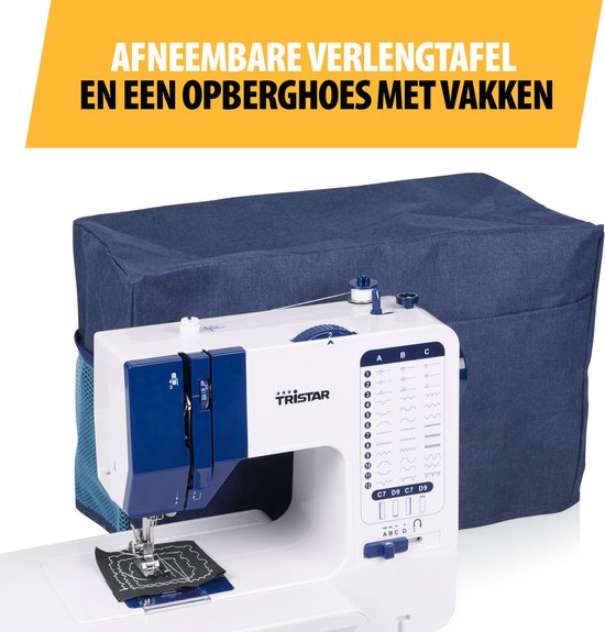Tristar SM-6005 Nähmaschine - 38 Stiche - Kompakt & Leistungsstark - Automatischer Fadeneinfädler - LED-Beleuchtung - Inklusive Zubehör