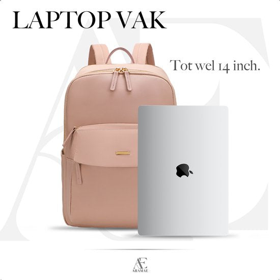 aramae® - Rucksack Damen - Rucksack Damen - Rucksack Mädchen - Laptoptasche 14 Zoll - Schultasche - Rucksack Pink