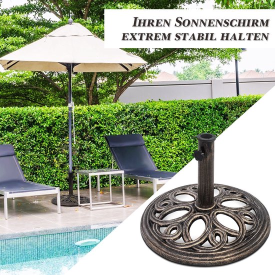 Coast Gusseisen Sonnenschirm Basis - Sonnenschirm Stand - 32 cm hoch - Bronze
