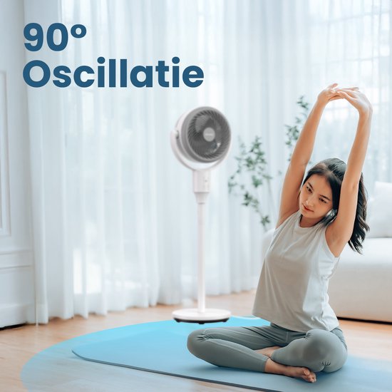 Auronic Standventilator - Boden und Tischventilator - 3 Geschwindigkeiten - Leise - Weiß