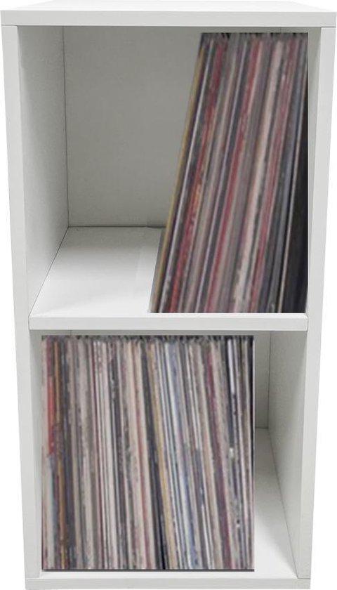 Aufbewahrungsschrank für LP-Schallplatten - Aufbewahrung von LP-Schallplatten - Bücherregal - weiß