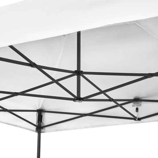 VONROC Partyzelt - 3x3 m - Premium easy-up Partyzelt - Modulares Design - Faltbar - Wasserdicht - Stahlrahmen - 50+ UV Schutz - Inklusive Aufbewahrungstasche - Weiß