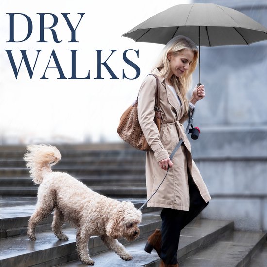 Nohrd Storm Umbrella - Grau - Regenschirm faltbar - Sturmsicher 108 km/h - Sturmschirme - Automatisch ein- und ausklappbar - Reflektierend - Regenschirme - Inklusive Schutzhülle