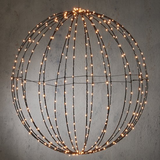 Luca Lighting Weihnachtslichterkugel mit warmweißen LED-Lichtern - Ø40 cm - Schwarz