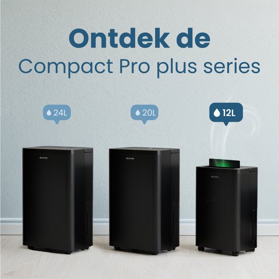 Auronic Luftentfeuchter - Compact Pro Plus - 12L - Schlafzimmer, Badezimmer, Wohnzimmer und Büro - Luftbefeuchter für Innenräume - Schwarz