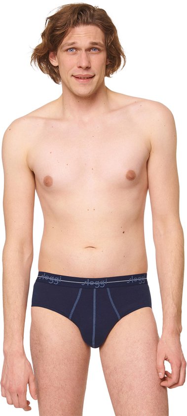 Sloggi Start Midi 2er-Pack Slips - Männer - Baumwolle/Elastan - Normale Taille - Elastisches Band - Blau/Multi - Größe M
