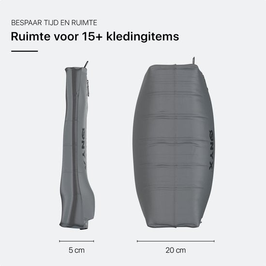 ONYX Aircube™ Vakuumverpackungswürfel - 1 Stück - Inklusive kabelloser Kompressionspumpe - Für Koffer und Taschen - Kofferorganisation - Gepäck- und Rucksackkompression - Grau