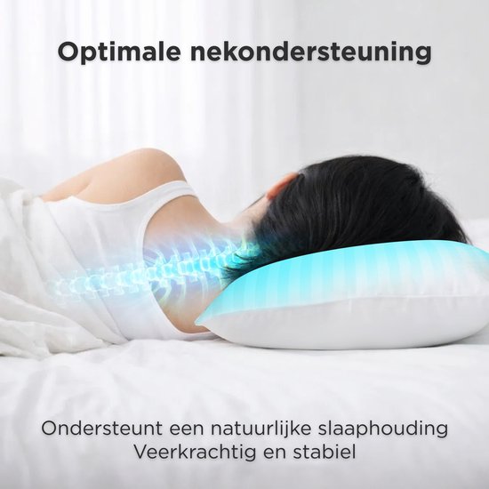 CozySense® Kissen - 2er Set - 50x70 CM - Premium Schlafkissen - 100% Baumwollbezug - Kopfkissen - Stützkissen für Seiten-, Bauch- und Rückenschläfer