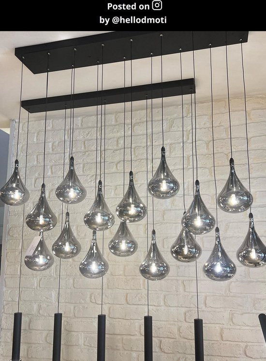 Lucide TEARS - Hängeleuchte - LED Dimmbar - G4 - 16x1,5W 3000K - Schwarz