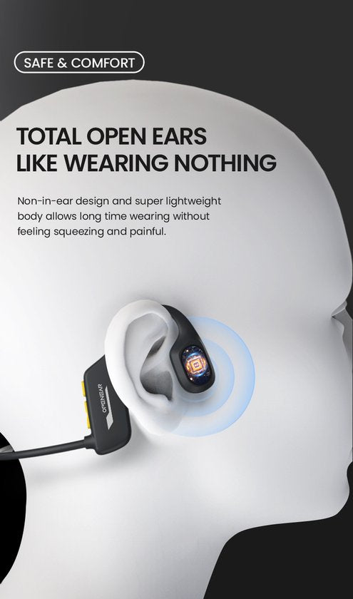 OPENAIR Bone x2 - Wasserdichte Schwimm-Kopfhörer mit MP3-Player 32GB & Bluetooth 5.2 - Knochenleitungs-Sport-Kopfhörer - IPX8 wasserdicht - kabelloses Schwimm-Headset für Schwimmen, Laufen & Fitness