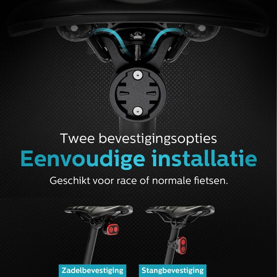 Inlustro Smart Bicycle Light Set - Rücklicht mit Bremssensor / Sattelhalterung - LED-Fahrradlicht rot und weiß - Fahrradlicht Scheinwerfer Vorderlicht - USB aufladbar / wasserdicht