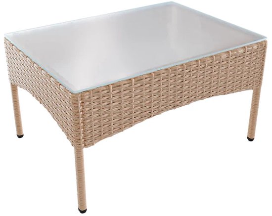 Garten-Set / Lounge-Set Fort Myers - 4 Stück - Polyrotan - Creme / Sand