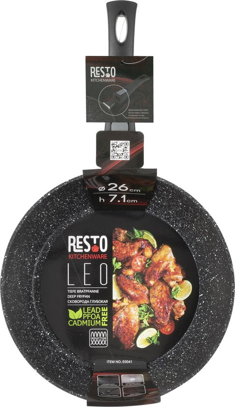 Resto Leo Casserole - Ø26 cm - Geschmiedetes Aluminium - 4-Schicht Pfluon Antihaftbeschichtung - Induktionspfanne - Backofenfest bis 200°C (ohne Griff)