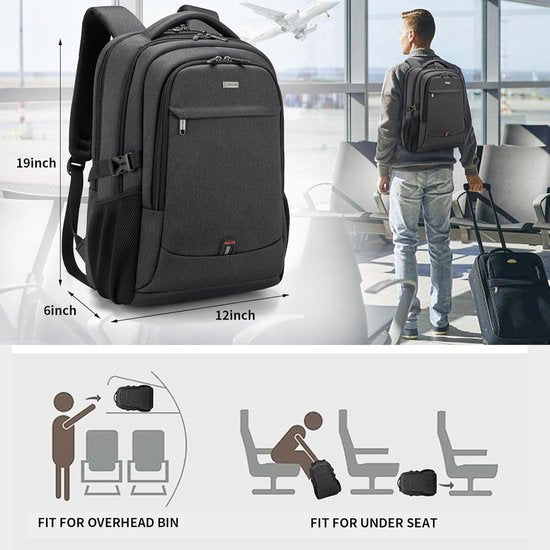 Geräumiger Laptop-Rucksack für Arbeit, Schule und Reisen mit USB-Ladeanschluss
