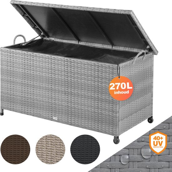 Casaria Aufbewahrungsbox - Wetterfest 122x56x61cm 420L - Grau