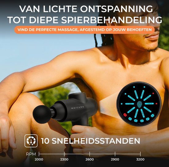 Maicura PRO SE Massagepistole - Profi - 10 Massageköpfe - Schwarz