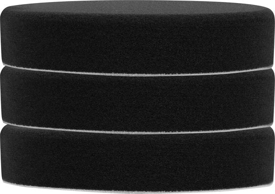 VONROC Polierscheiben/Polierschwämme für Poliermaschinen - 125mm, 3 Stück - Schwarz