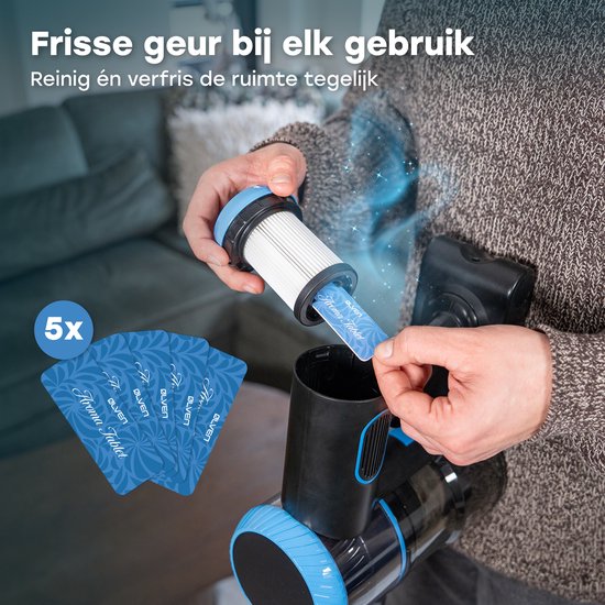 Ølven Stabstaubsauger CleanMax - Kabellos - 400W - Staubbuster - 55Min Akku - Beutelloser Staubsauger - Aroma Funktion