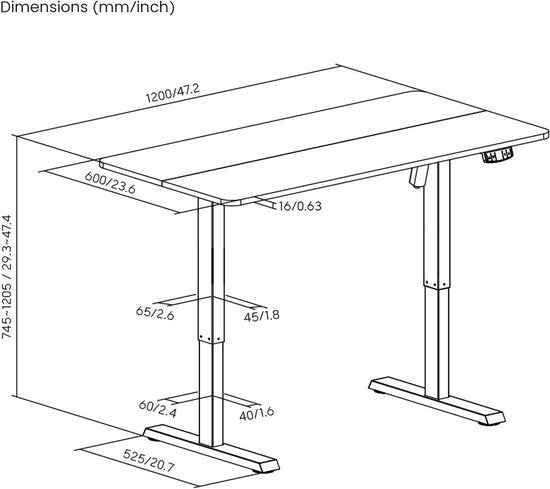 VDD - Schreibtisch - Sitz-Steh-Arbeitsplatz - Elektrisch verstellbar - 140x60x74-120 cm