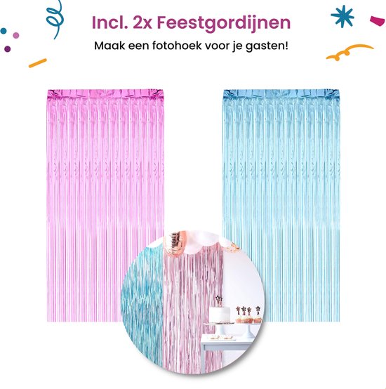 Partizzle Gender Reveal Party Deko Pack - Babyshower Ballons Dekoration - Geschlechterbekanntgabe - Junge oder Mädchen - XXL