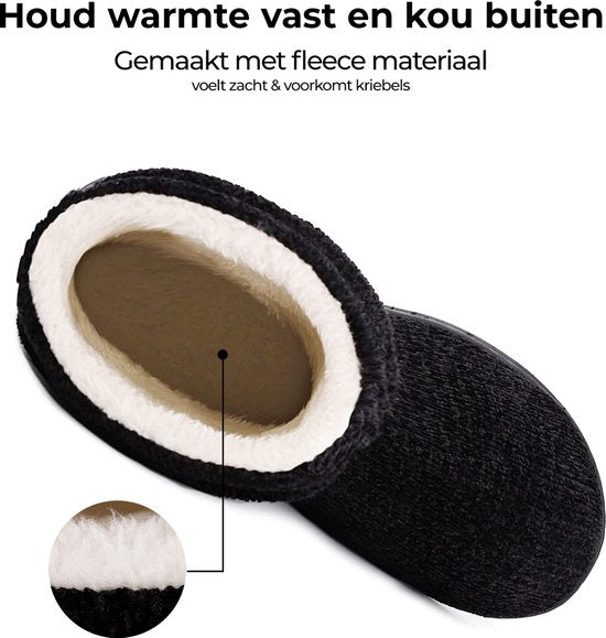 Hausschuhe Damen - Hausschuhe - Größe 42/43 - Schwarz - Rutschfest - Comfeet