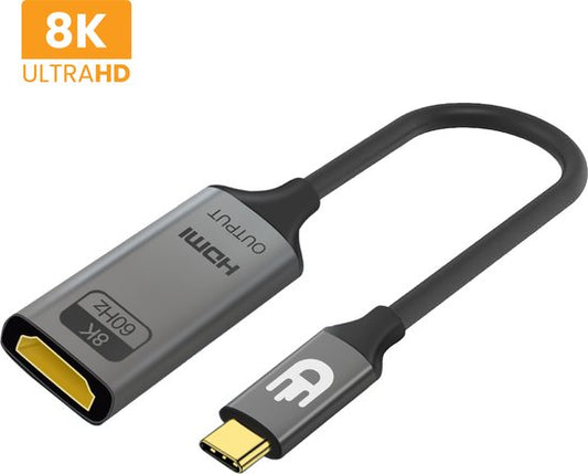 Drivv. USB C zu HDMI Adapter - Unterstützt 8K 60Hz - Typ C zu HDMI - Thunderbolt 3 - Grau