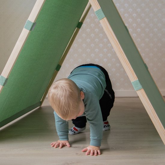 Sunny Como Spielzelt Grün - Wigwam Tipi Zelt für Kinder - Stangen FSC Holz - 123x106x107cm