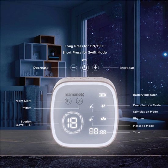 Fuegobird Doppel-Milchpumpe - kabellose elektrische Doppel-Milchpumpe - 100% BPA-frei - wiederaufladbare Batterie - beinhaltet 2x180ml Babyflaschen - Pink gold