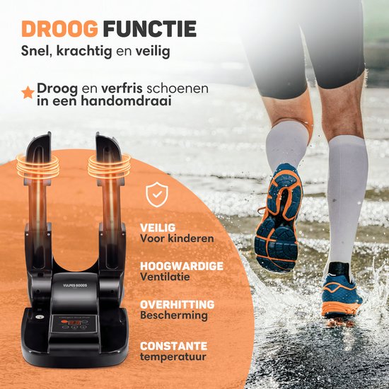Vulpes Goods® Tech - Schuhtrockner und -erfrischer mit Ozon - Ozon & Trockenfunktion - Inkl. 10 Schuh-Erfrischer - PRO Version