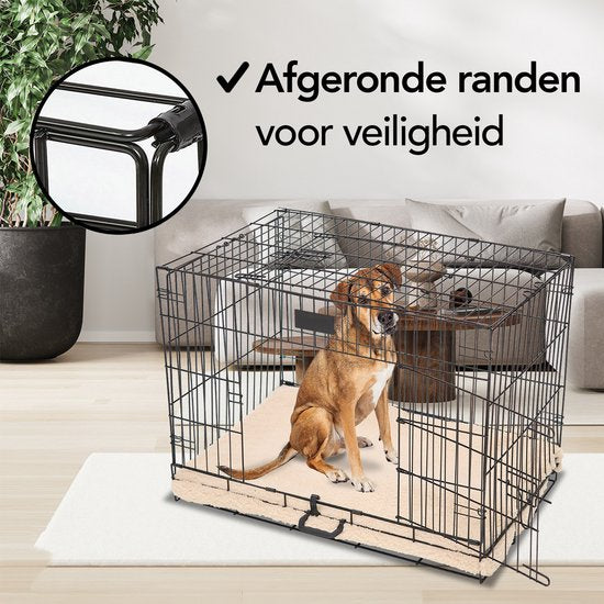 Brixy Hundebank - Sitzbank für Hunde - Größe M - klappbar - 76 x 47 x 54 CM - 2 Türen - Schwarz