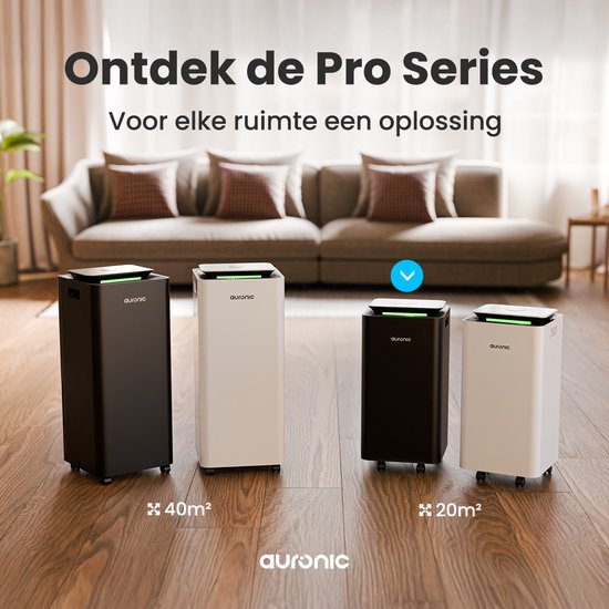 Auronic Luftentfeuchter und Luftreiniger - Pro Series - 12L pro Tag - Waschtrockenfunktion - Schlafzimmer, Badezimmer und Wohnzimmer - Feuchtigkeitsabsorber für das Haus - Schwarz